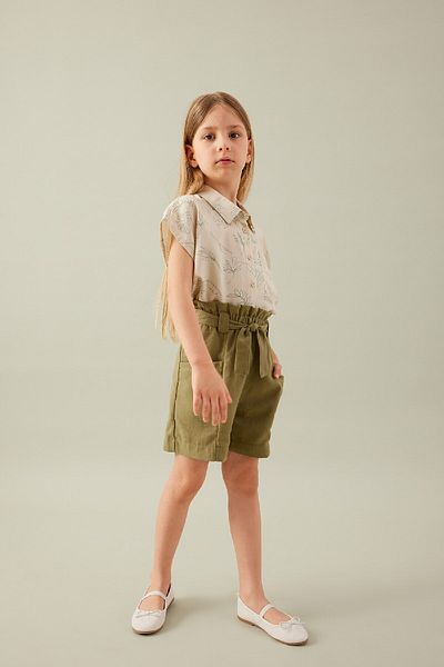 DeFacto Patterned Short Sleeve Girl's Shirt - Crop B5065a824sm