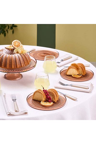Karaca Marida 7-Piece Glass Serveware Set for 6 People, 21cm, Brown