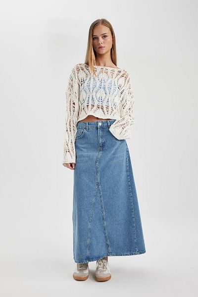 DeFacto Long Fit Jean Hosszú szoknya B8296ax24sp
