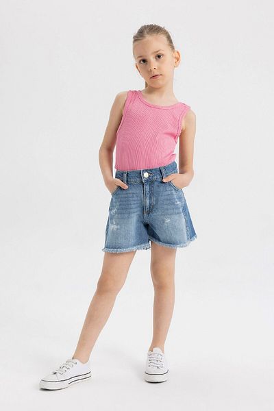 DeFacto Girl's Ripped Detailed Jean Shorts B5038A824SM