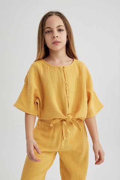 DeFacto Dívčí halenka s krátkým rukávem vpředu B5062a824sm