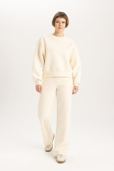 DeFacto Relax Fit Crew Neck Χοντρό Basic Απλό Φούτερ B8568ax23wn