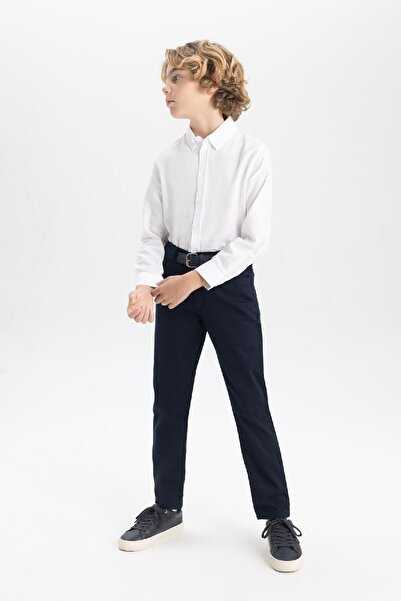 DeFacto Erkek Çocuk Oxford Basic Düz Uzun Kollu Gömlek W3215a624sm