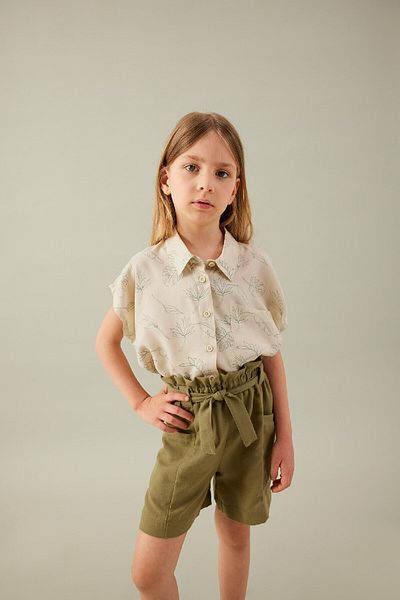 DeFacto Patterned Short Sleeve Girl's Shirt - Crop B5065a824sm
