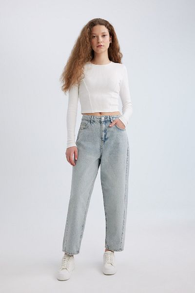 DeFacto Carrot Fit High Waist Knöchellange Jeans Waschbare Hose B8252ax24sp