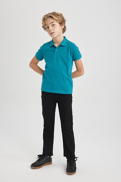 DeFacto Boy's Pike Short Sleeve Basic Plain Polo T-Shirt K1689A624Sm