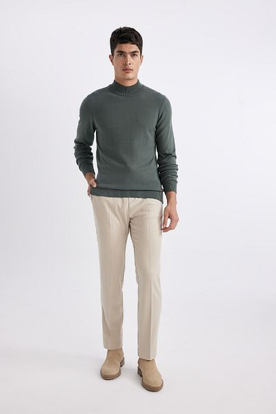 DeFacto Slim Fit Slim Fit Half Turtleneck Basic Plain Knitwear Sweater R1127Az24Sp