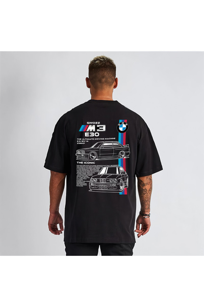 swOzz Tricou oversize unisex BMW E30 cu imprimeu special