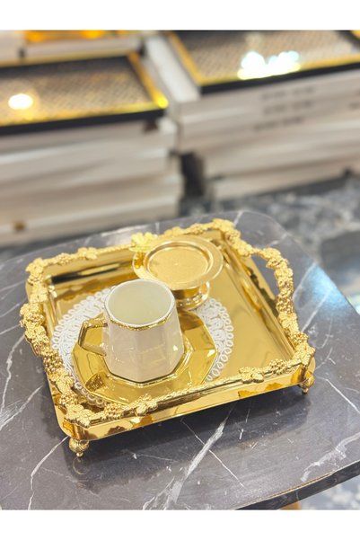 Manor Cam Kare Salkım Model GOLD Sunum Tepsisi