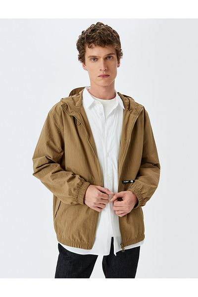 Koton New Season Zippered Pocket Label Detailed Hooded Raincoat