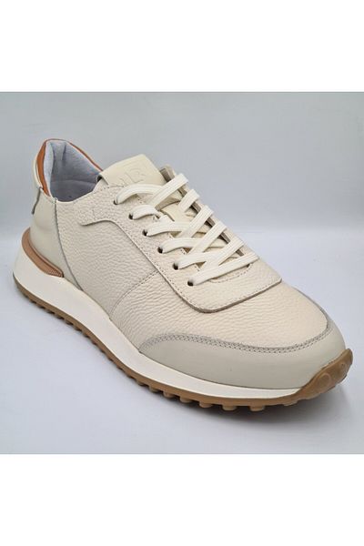 Libero 5144 Bone Color Genuine Leather Men's Daily Casual Leather Sneaker Shoes