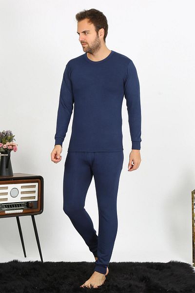 modaserdem Ανδρικό βαμβακερό κοστούμι Navy Blue Mdsrdm