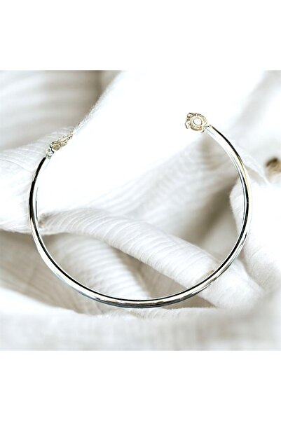 MODA Çelik Gümüş Renk Kelepçe Kolye