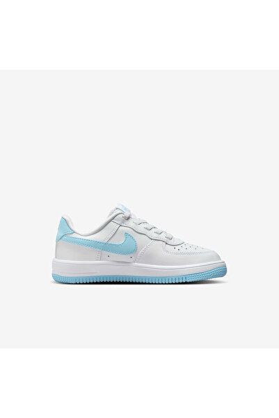 Nike Force 1 Low Easyon Kids White Leather Sneakers Bağcıksız Beyaz Çocuk Deri Spor Ayakkabı