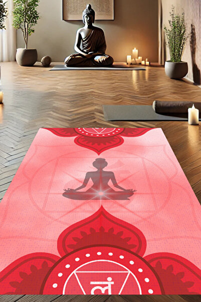 The Reef Design Kök Çakra Desenli Yoga Meditasyon Mandala Temalı Yoga Halısı ...
