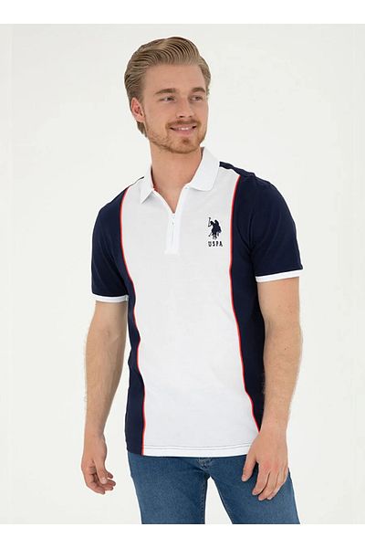 U.S. Polo Assn. Ανδρικό μπλουζάκι με φερμουάρ με γιακά πόλο της ΗΠΑ