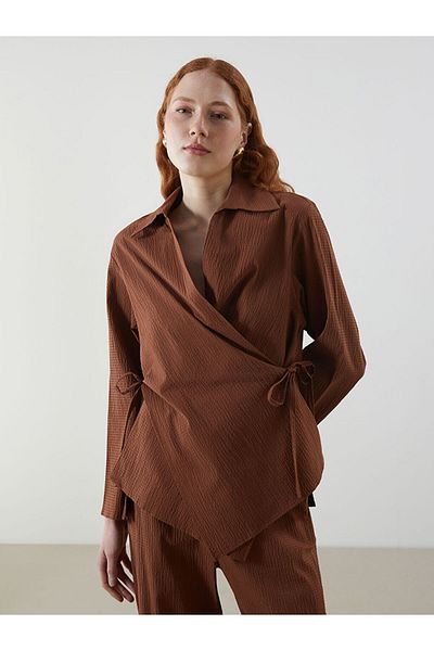LC Waikiki Double Breasted Collar Oversize Women's Kimono