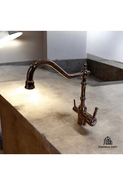 İSAOĞLU YAPI Copper Kitchen Faucet Bronze Sink Faucet Armature Suitable for Purifiers