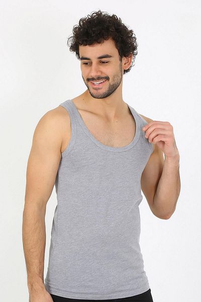 modaserdem Mdsrdm Men's Strappy Ribbed Tank-Top-Grey