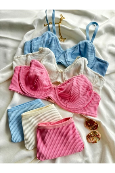 İNKO İÇ GİYİM Set de 3 sutien colorat din bumbac cu sârmă