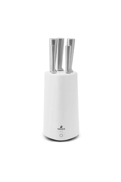 Karaca Karaca Meister Knife Sterilizer Block Set, 5 Piece, White Silver