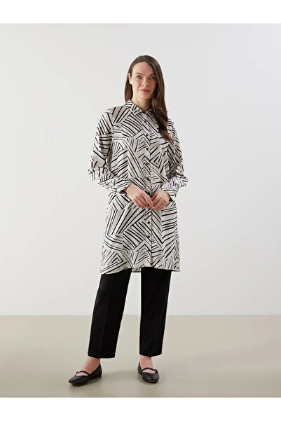 LC Waikiki Lcw Grace Beige Patterned Women's Shirt Tunic