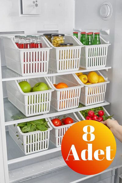 ODTA 8 Pieces Refrigerator / Cabinet Organizer, Crisper, Fruit Bowl
