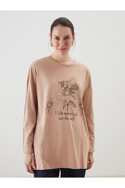 LC Waikiki Νέα σεζόν γυναικείο τουνίκ με στάμπα Crew Neck - S5JG53Z8