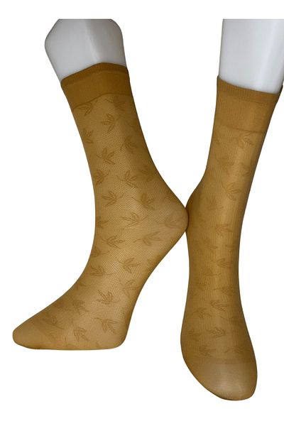 PJ & Me Mini Floral Patterned 15 Denim Skin Color 3 Pairs Women's Socks