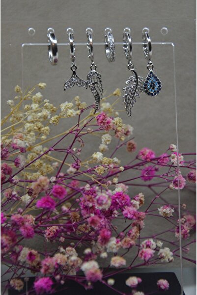 FEMELISE 6 LI ZİRKON TAŞLI KÜPE GÜMÜŞ