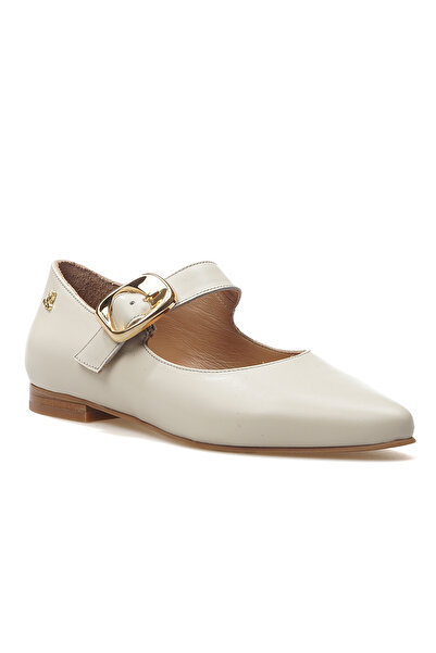 Venüs Women's Genuine Leather Daily Ballet Flats Z Beige 25Y 2511501 Y