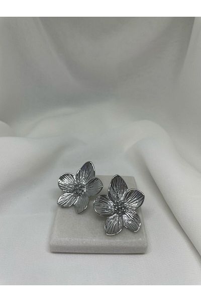 Muse Elegant Stainless Steel Flower Earrings - Vintage Model