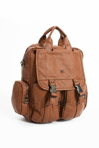 Baginn Y.S.Δερμάτινο γυναικείο σακίδιο πλάτης 35*25 εκ. Vegan Leather Wash Faux Leather Messenger Τσάντα ώμου με χιαστί