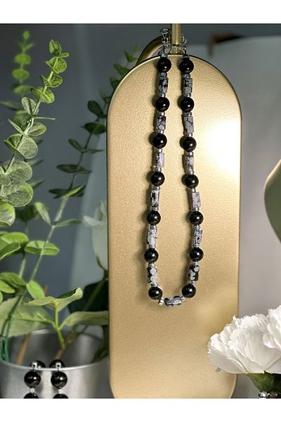 Skygo Mixed Black Stone Necklace