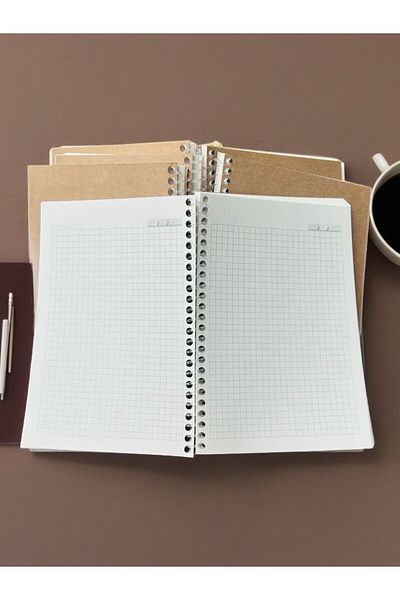 ORCOPY Caiet CHECKER din reciclare care nu obosește ochii 14,8x21cm Caiet 70 coli (140 FOI)