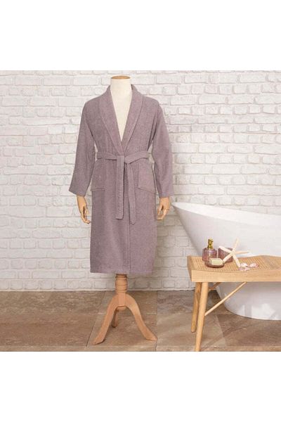 Karaca Home Daily Soft Gray 100% Cotton Men's Bathrobe L/XL