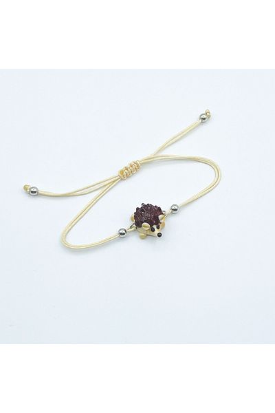 Polonezköy Cam Sanat Merkezi Hedgehog Bracelet |   Handmade Cute Hedgehog Figured Glass Bracelet