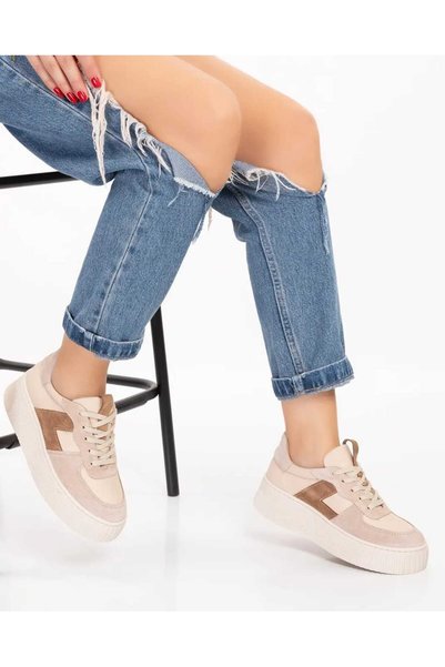 gumushoe Women's Genuine Leather High-Sole Women's Sneaker 465