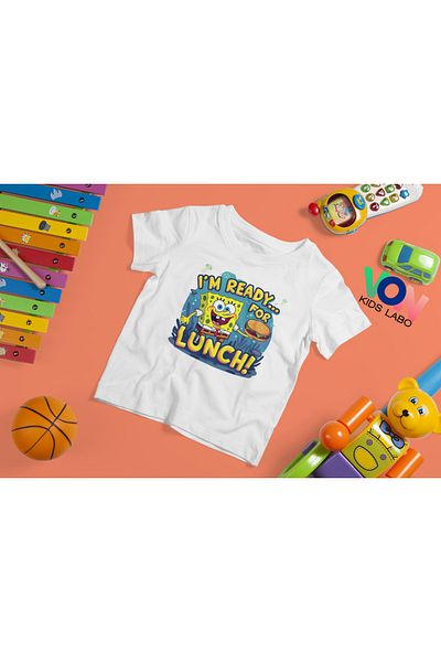 SVART WEAR „Sunt gata să mănânc!” Tricou unisex pentru copii cu tematică SpongeBob - distracție și colorat