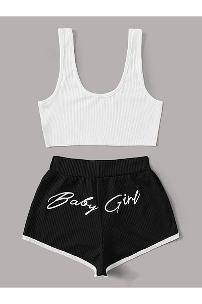 PEMBİŞ HOMEWEAR Baby Girl Black Shorts Set