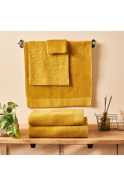 Karaca Home Chandler Modal Shower Towel, 70cmx140cm, Mustard