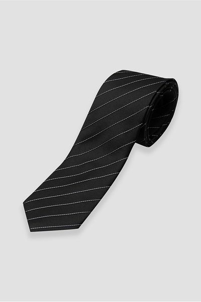 Abbate Striped Black Tie