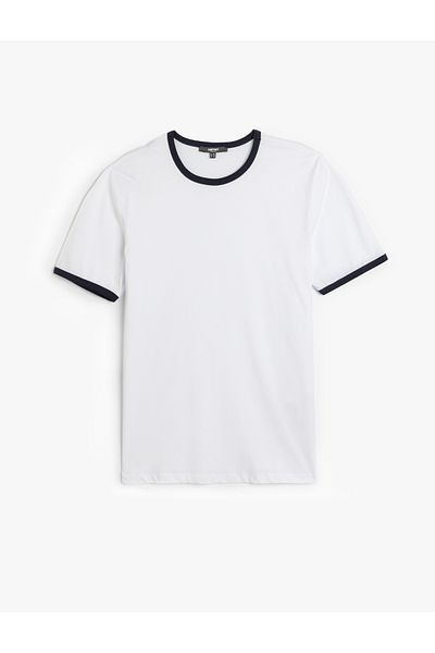 Koton Μπλουζάκι με κοντό μανίκι New Season Crew Neck με λεπτή εφαρμογή