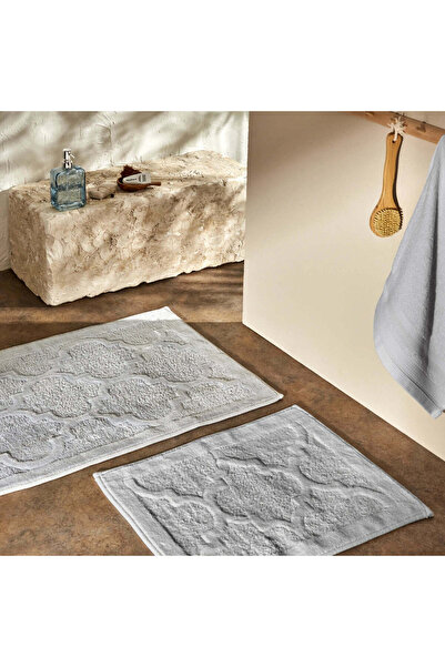 Karaca Home Katy 2-Piece Bath Mat Set Gray