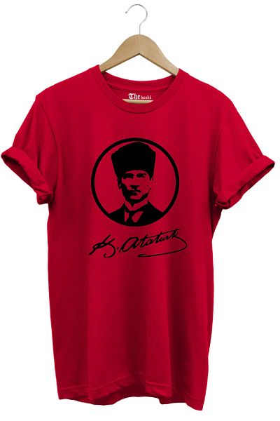 The Baski Ataturk Portrait and Signature Printed 100% Cotton Premium T-Shirt