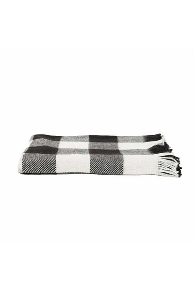 Karaca Home Mountain Blanket, 130cmx170cm, White Black
