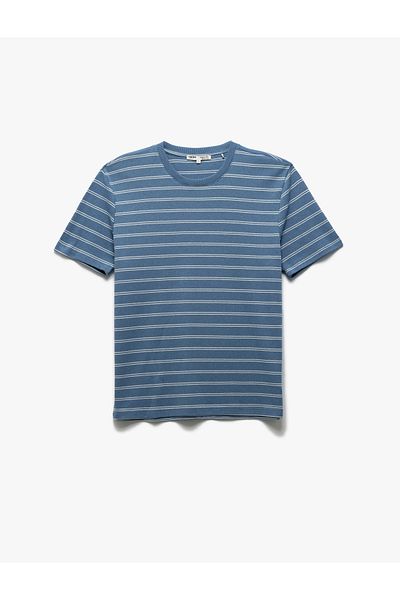 Koton Νέα σεζόν Crew Neck Regular Fit ριγέ μπλουζάκι με κοντό μανίκι