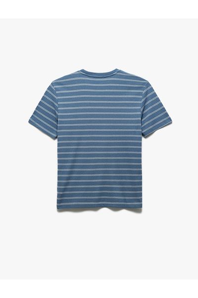 Koton Νέα σεζόν Crew Neck Regular Fit ριγέ μπλουζάκι με κοντό μανίκι
