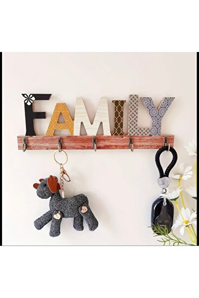 cicish Ahşap Desenli Anahtar Askısı 29,5 x 10,5 Cm.