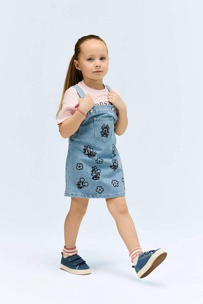 DeFacto New Season Baby Girl Disney Mickey & Minnie Salopet Jean Dress